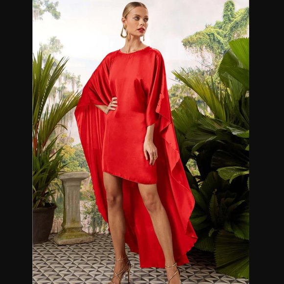 Erika Peña Cape Mini Dress DIOSA SHORT DRESS L/XL - Picture 5 of 15